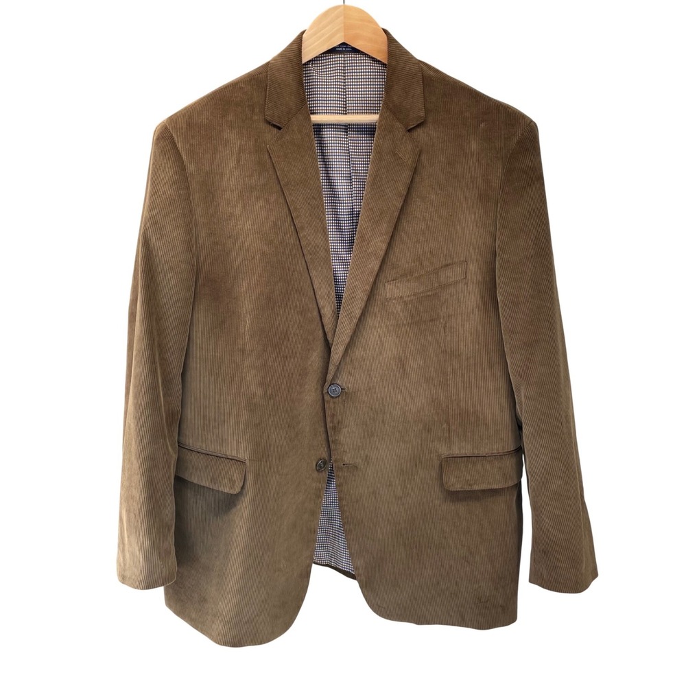 Saddlebred Mens 50R Corduroy Blazer  Brown‎ Two Button Sport Coat Cotton 50 R